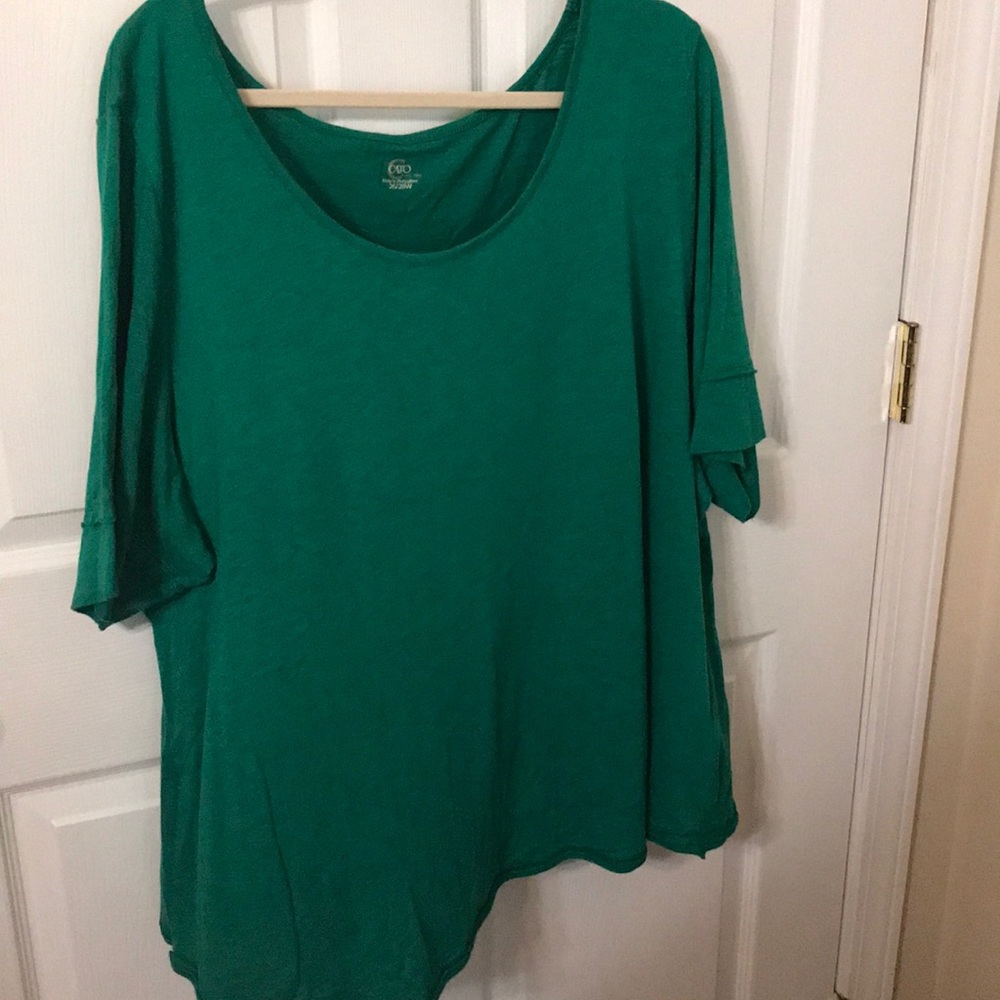 Cato’s short sleeve green shirt. 26/28